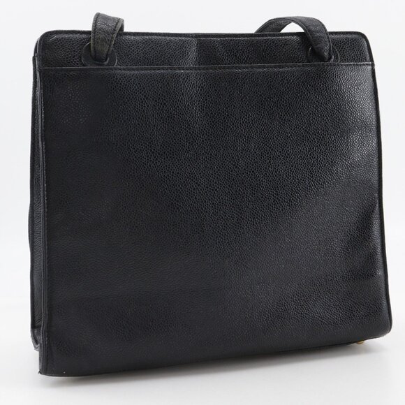 CHANEL Black Caviar Leather Tote Bag - Picture 3 of 16